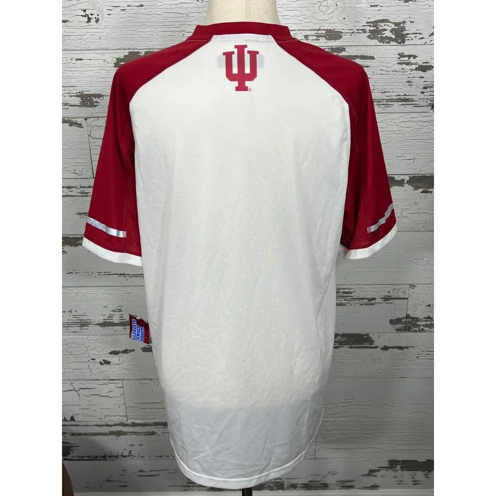 ADIDAS Climalite Indiana Hoosiers Men's Short Sleeve T-Shirt White/Red Sz M NWT